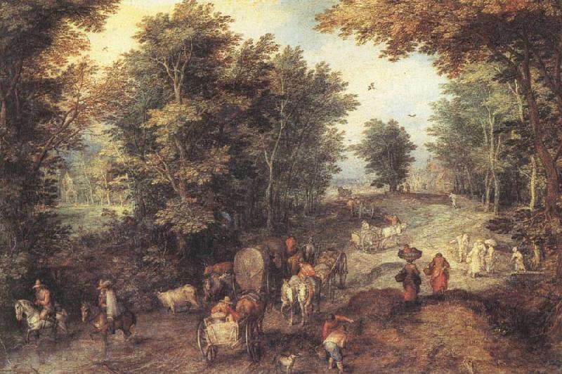 Jan Brueghel The Elder Landscape with a Ford oil painting picture